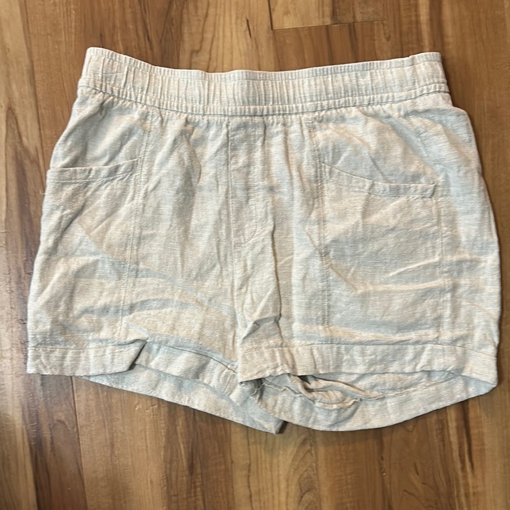 Old Navy Cream Cargo Shorts Elastic Waist Comfort